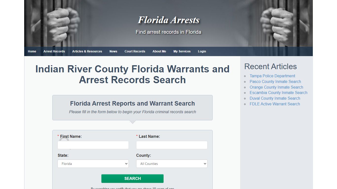 Indian River County Florida Warrants and Arrest Records Search